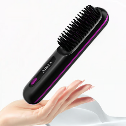 Brosse lissante chauffante sans fil en céramique