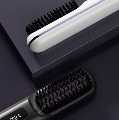Brosse lissante chauffante sans fil en céramique