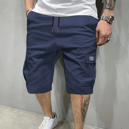 Short cargo pour homme à cordon de serrage et poches multiples