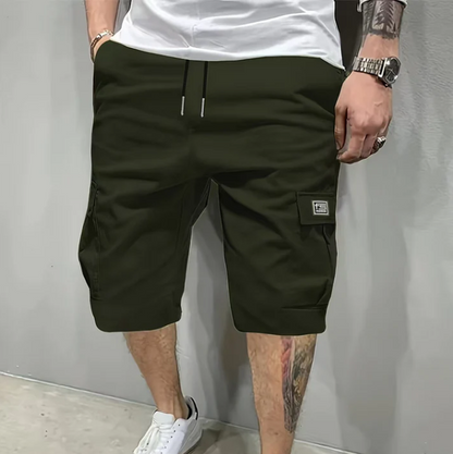 Short cargo pour homme à cordon de serrage et poches multiples
