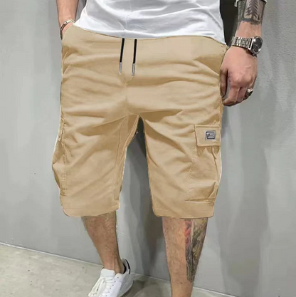 Short cargo pour homme à cordon de serrage et poches multiples