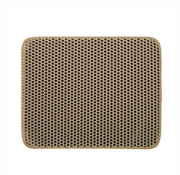 Tapis antidérapant double couche pour bac à litière pour chat