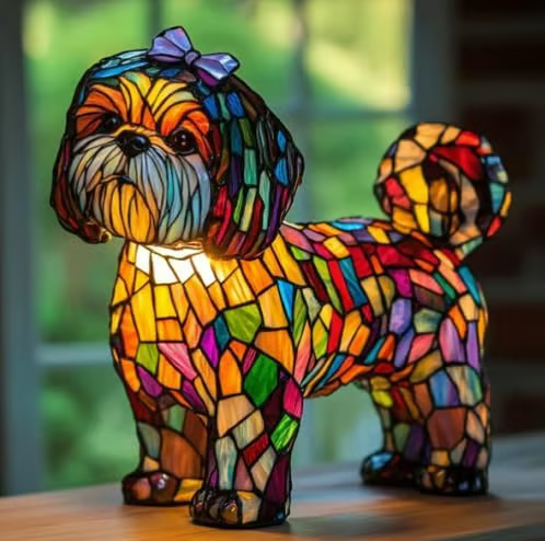 Veilleuse en verre 3D en forme de chat, rechargeable par USB, avec lumière chaude