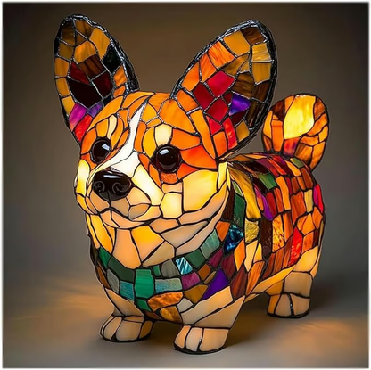 Veilleuse en verre 3D en forme de chat, rechargeable par USB, avec lumière chaude