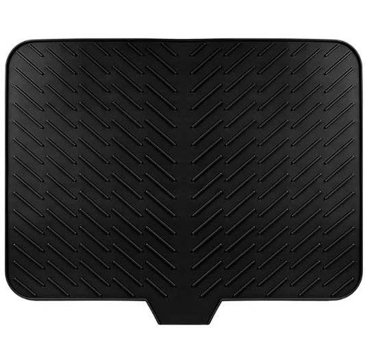 Grand tapis égouttoir à vaisselle en silicone avec rebord
