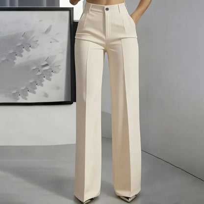 Pantalon Femme Taille Haute à Coupe Droite Tailleur