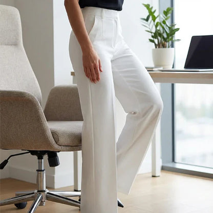Pantalon Femme Taille Haute à Coupe Droite Tailleur