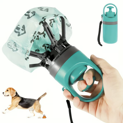 Ramasse-déjections canines portable avec distributeur de sacs intégré