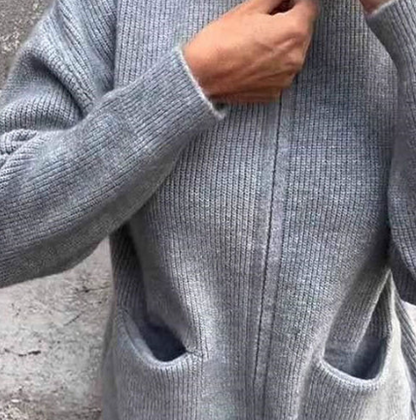 Veste en maille zippée et confortable pour femme avec poches