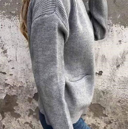 Veste en maille zippée et confortable pour femme avec poches