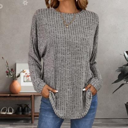 Haut en maille à manches longues pour femme, coupe ample et douce