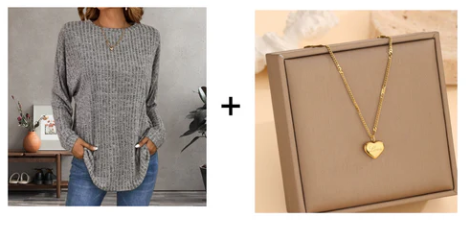 Haut en maille à manches longues pour femme, coupe ample et douce