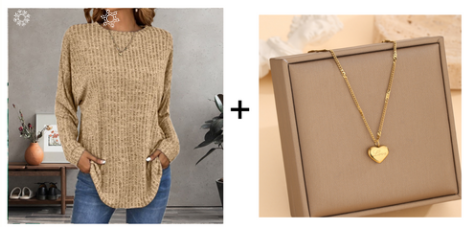 Haut en maille à manches longues pour femme, coupe ample et douce