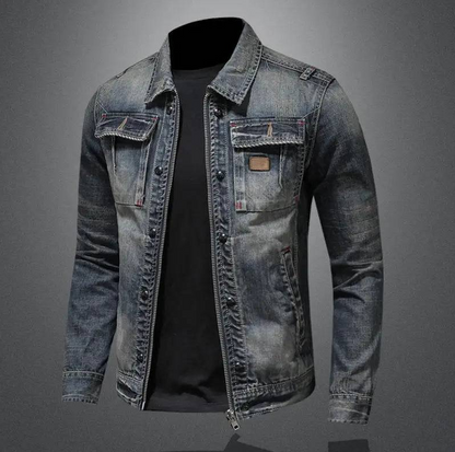 Veste en jean classique zippée pour homme