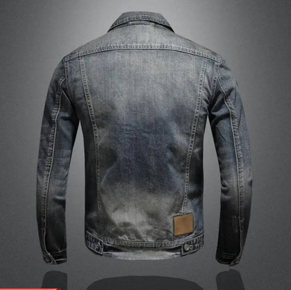 Veste en jean classique zippée pour homme