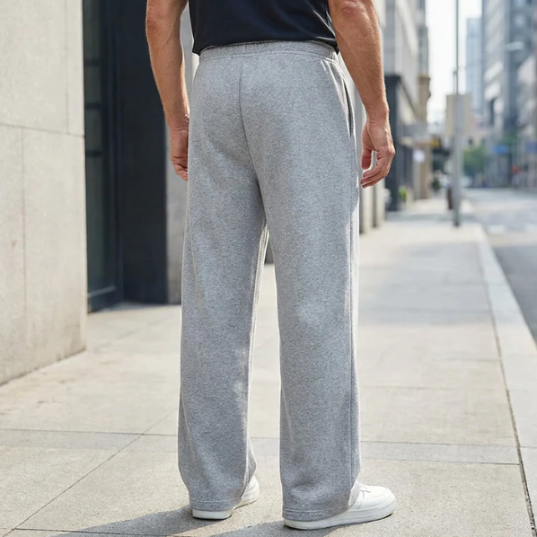 Pantalon uni décontracté à cordon de serrage pour homme