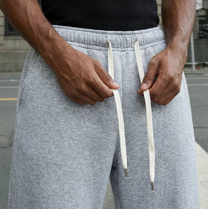 Pantalon uni décontracté à cordon de serrage pour homme