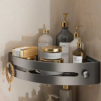 Étagère de rangement d'angle adhésive pour salle de bain