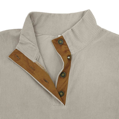 Sweat-shirt en velours côtelé à blocs de couleurs pour homme