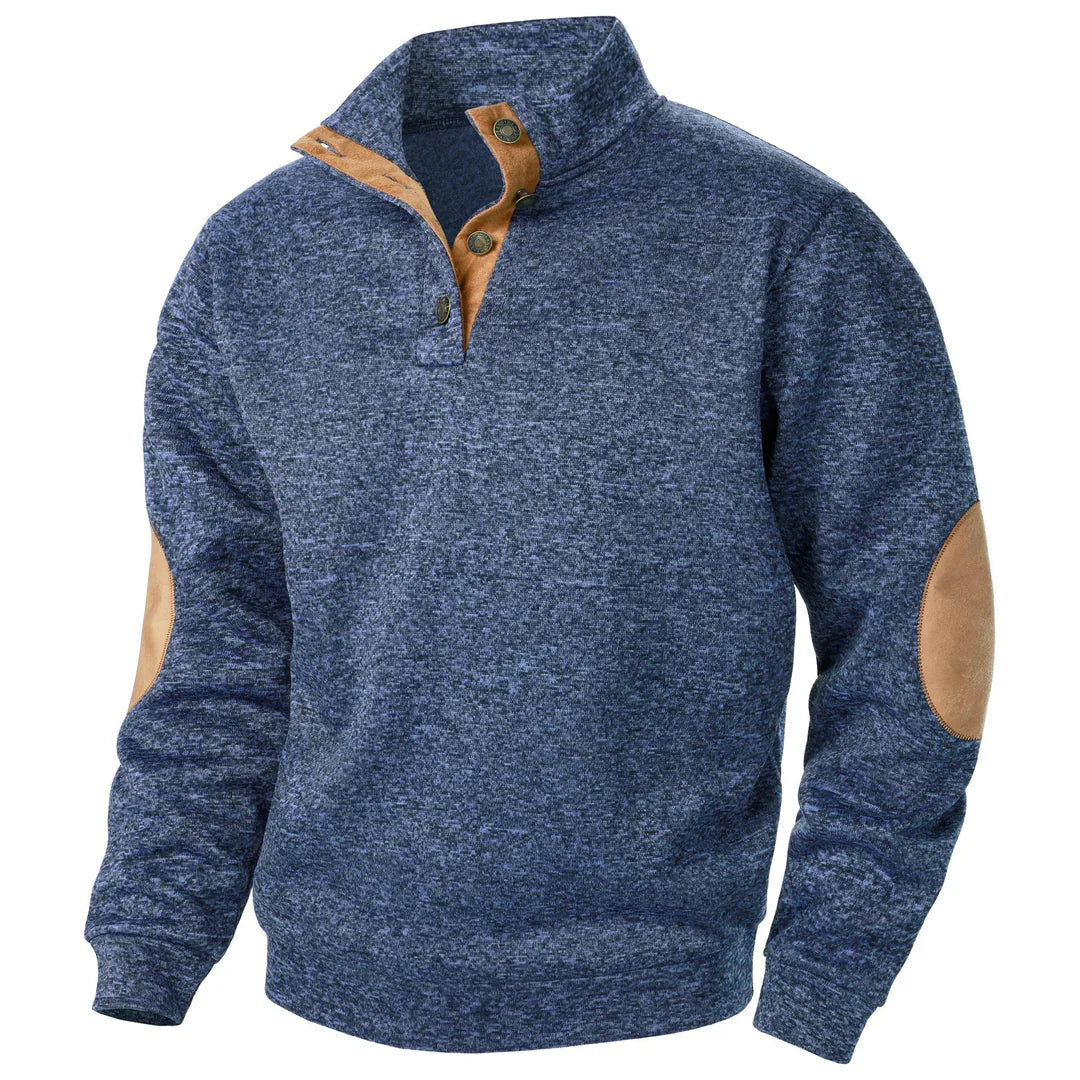 Pull moderne en maille à col boutonné
