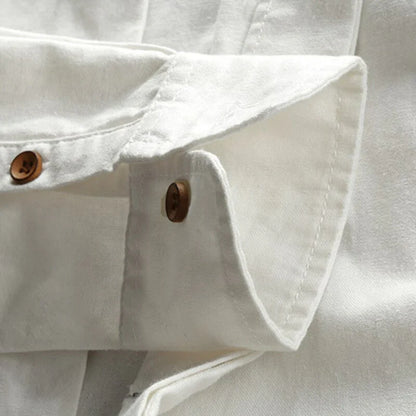 Chemise décontractée pour homme en lin mélangé d'inspiration japonaise