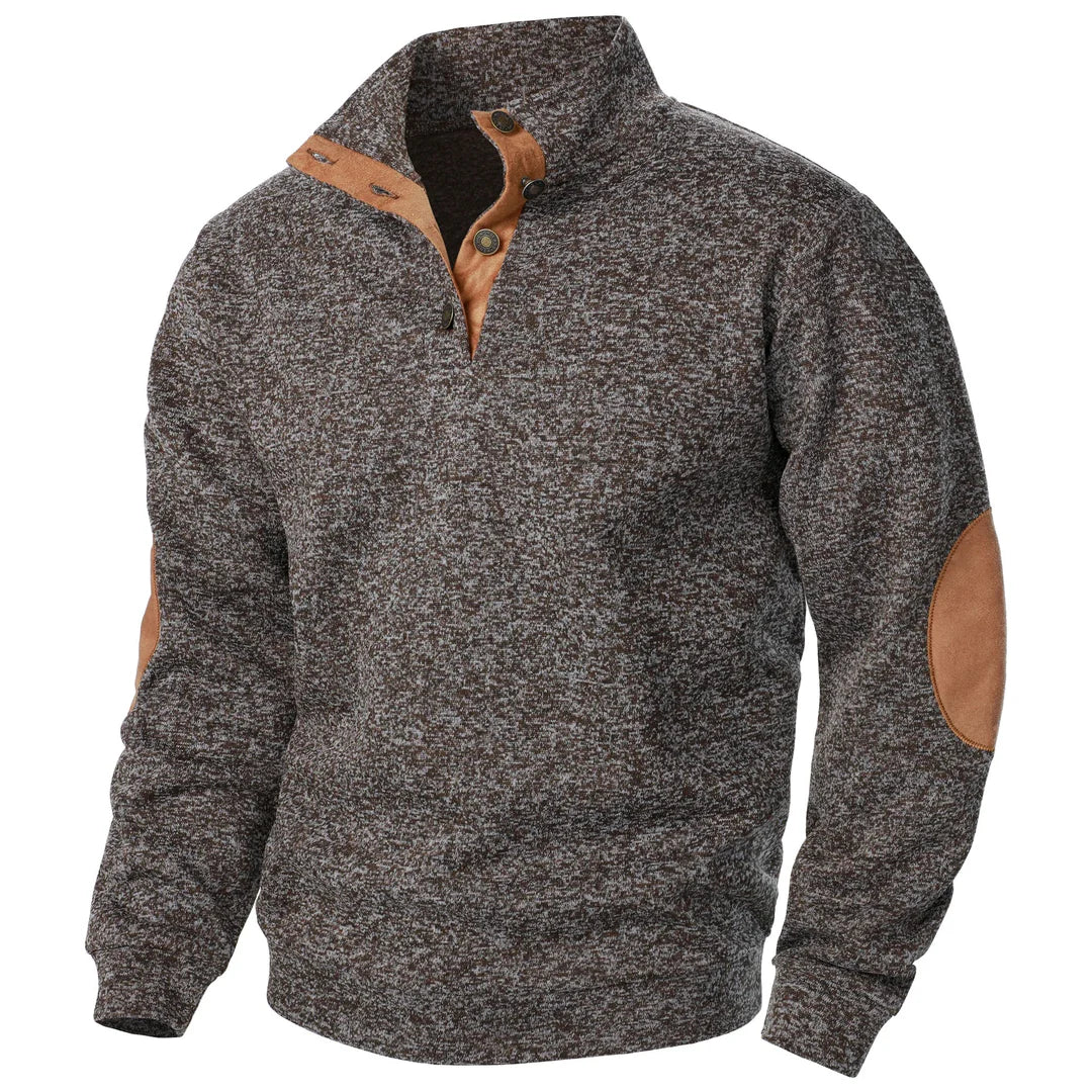 Pull moderne en maille à col boutonné
