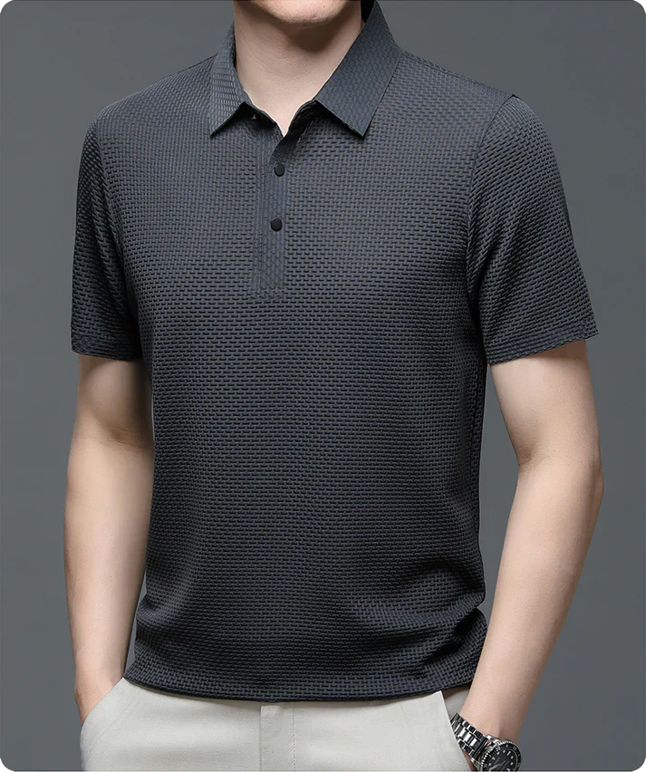 Polo à manches courtes pour homme avec détails en maille respirante