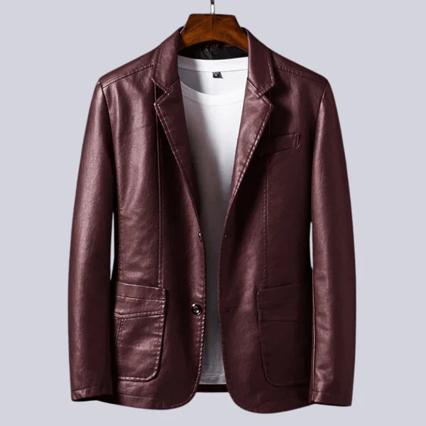 Veste Légère en Effet Cuir pour Homme avec Doublure en Coton