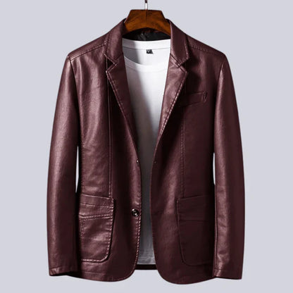 Veste Légère en Effet Cuir pour Homme avec Doublure en Coton