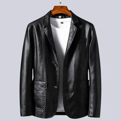 Veste Légère en Effet Cuir pour Homme avec Doublure en Coton