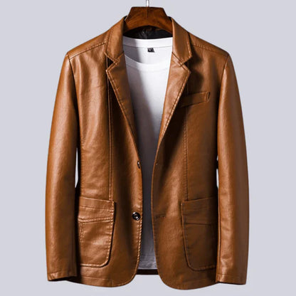 Veste Légère en Effet Cuir pour Homme avec Doublure en Coton