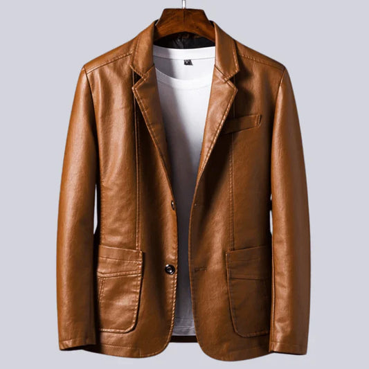 Veste Légère en Effet Cuir pour Homme avec Doublure en Coton