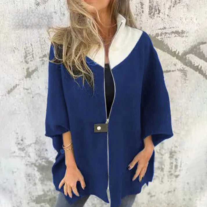 Veste décontractée à col montant et demi-zip pour femme
