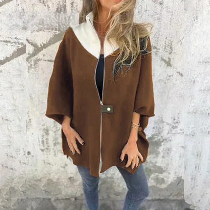 Veste décontractée à col montant et demi-zip pour femme