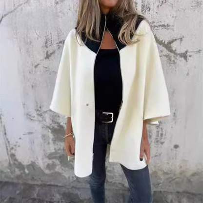 Veste décontractée à col montant et demi-zip pour femme