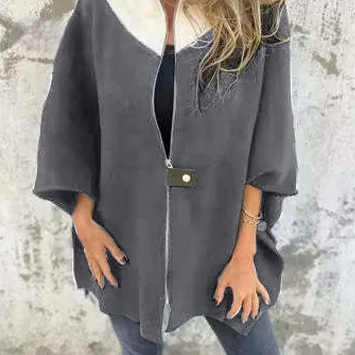 Veste décontractée à col montant et demi-zip pour femme