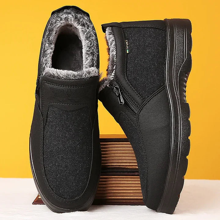 Bottes de neige chaudes pour hommes, résistantes à l’eau et antidérapantes, en polaire d'hiver