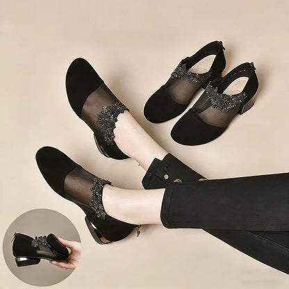 Chaussures compensées à plateforme en maille respirante pour femmes