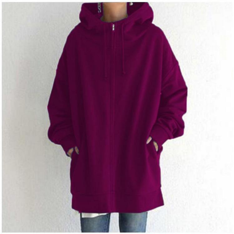 Pull à capuche zippé automne/hiver pour femme