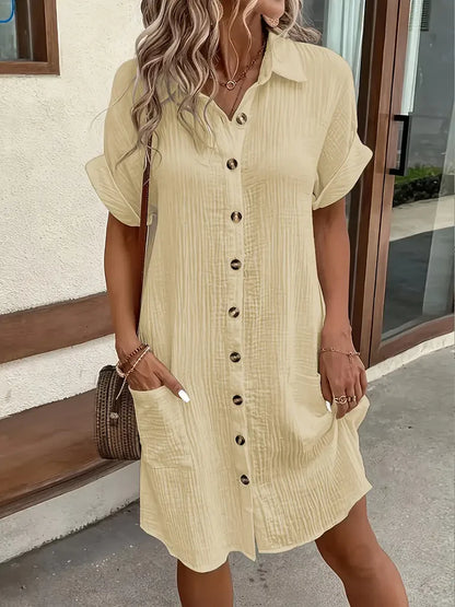 🔥👗Robe-chemise minimaliste pour femme