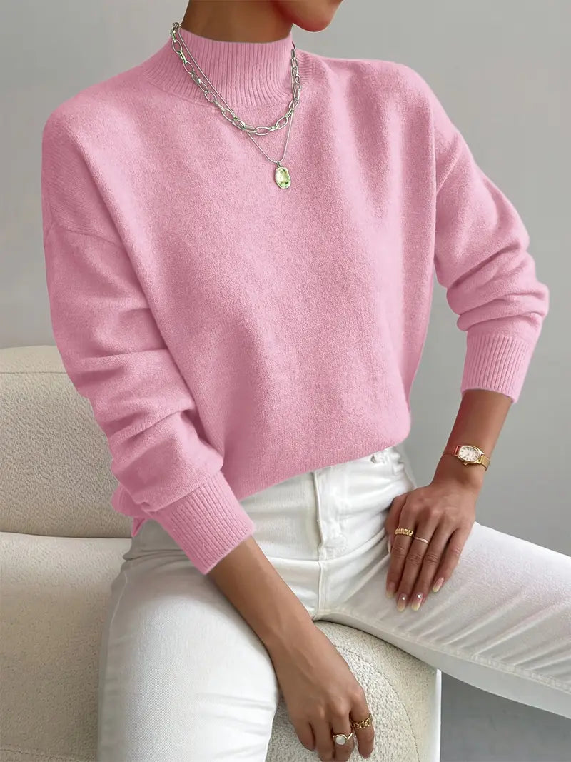 Pull à col roulé confortable pour femme