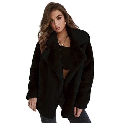 Veste polaire doublée en laine pelucheuse pour femme