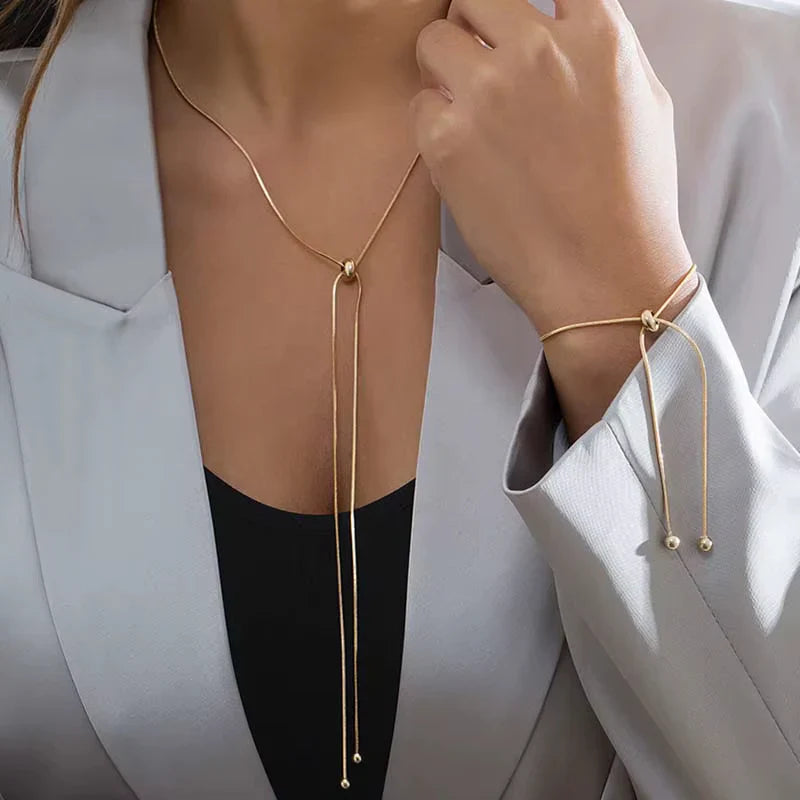 Cheville ajustable à chaîne serpent polie pour femme