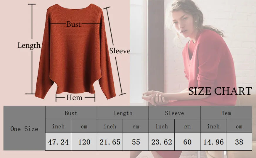 Pull tunique oversize à col bateau et manches chauve-souris en maille côtelée pour femme