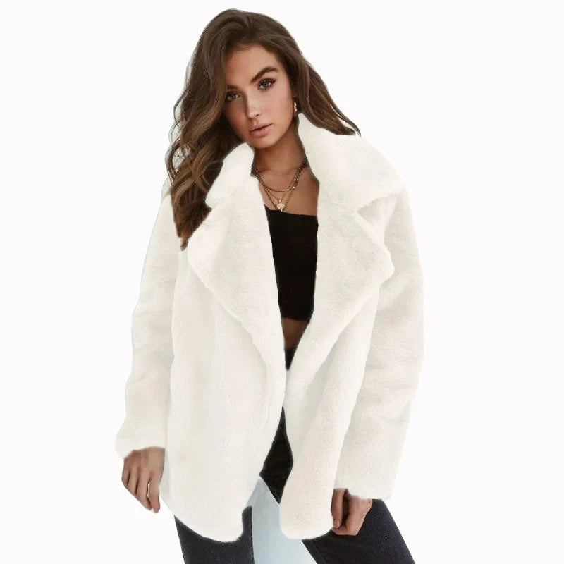 Veste polaire doublée en laine pelucheuse pour femme
