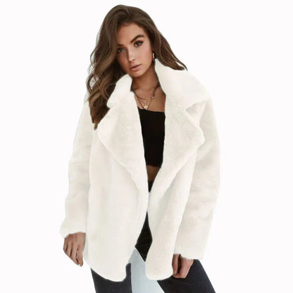 Veste polaire doublée en laine pelucheuse pour femme