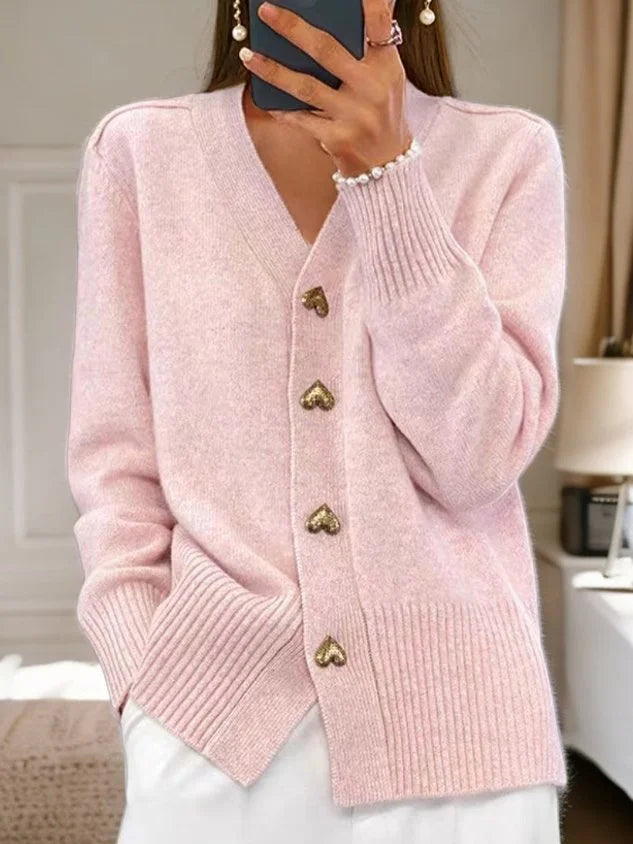 🔥Vêtements femme automne/hiver, couleur unie, cardigan en laine à boutons 🔥
