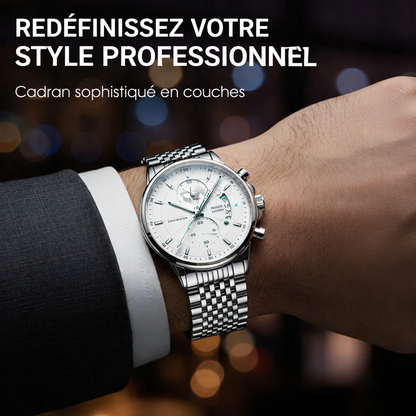 Montre à quartz pour homme avec cadran globe maritime