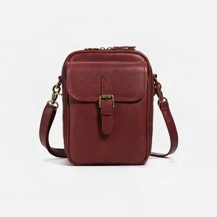 Sac à Main Bandoulière Compact en Effet Cuir pour Femme