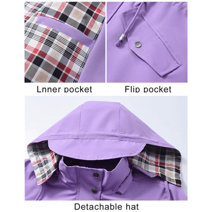 💗🧥Veste imperméable à carreaux pour femme 🍃